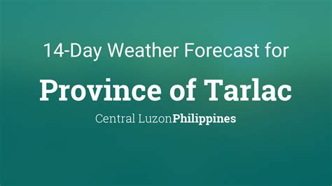 pagasa weather forecast tarlac city|Tarlac City, Philippines 14 day weather forecast.